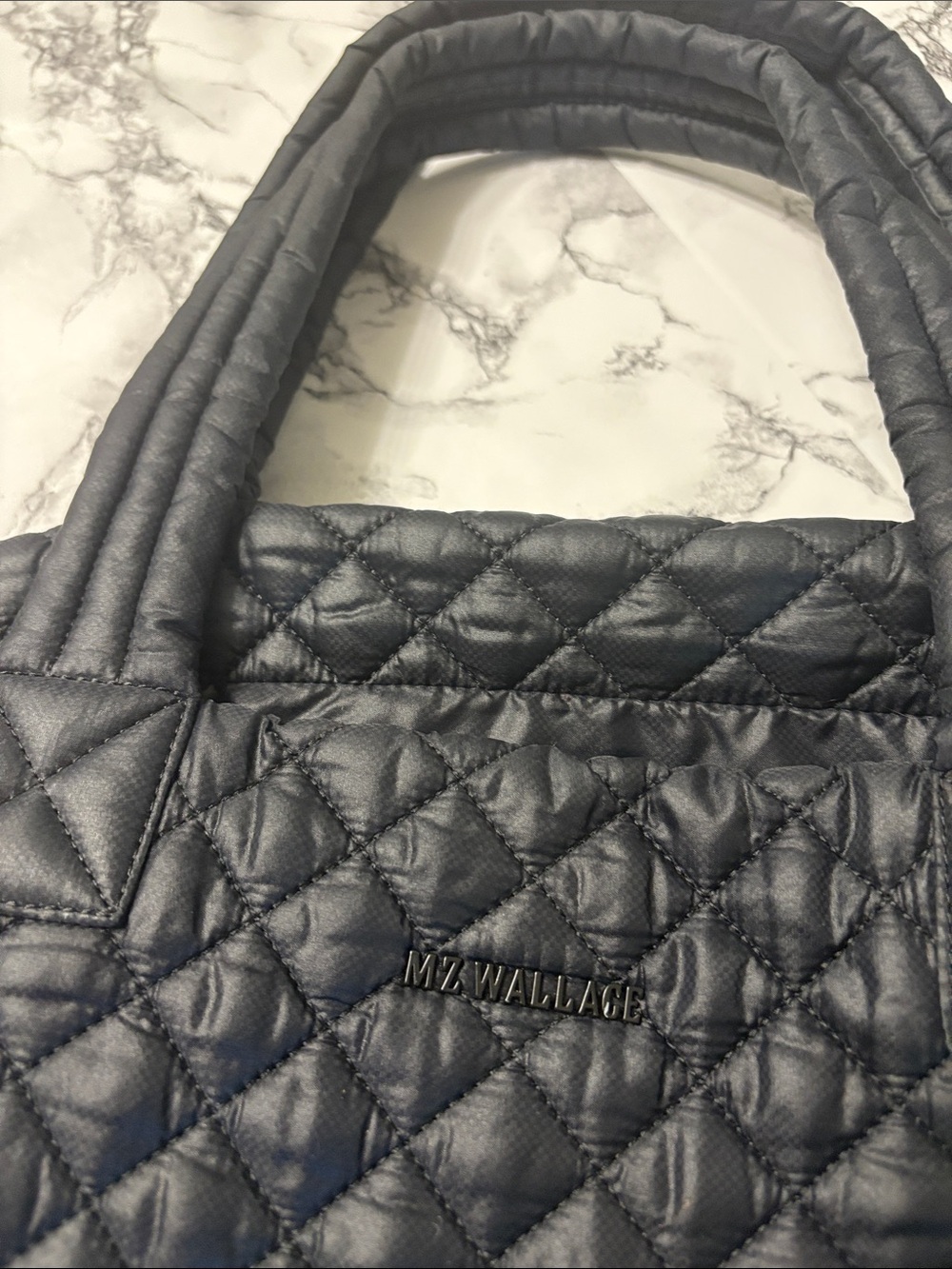 MZ Wallace Metro Deluxe Large Quilted Nylon Tote Weekender Bag - Picture 12 of 13